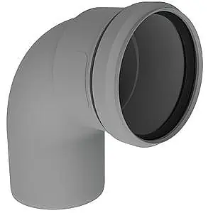 Voordeelprijs Burgerhout Bm-PP rookgasafvoerbocht 60mm 90° PP grijs 400470210